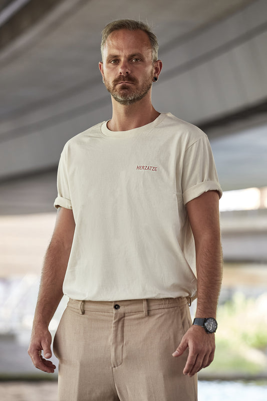 T-Shirt »Läuft, man.« – natural-raw